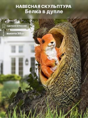 Фигура Навесная белка в дупле Н-30см,L-13см,В-16см в интернет гипермаркете «Планета Лета». Фото
