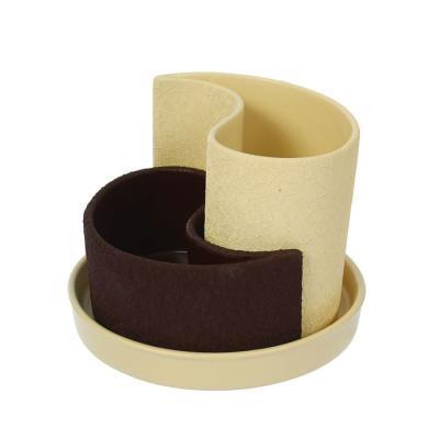 Горшок Капля 1,3л, d22см, h15,5см, шелк беж-шоколад, 460694 в интернет гипермаркете «Планета Лета». Фото