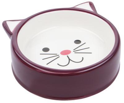 Миска керам. №1 глубокая, в форме мордочки кошки, бордовая 12,5х12,5х4,4 см 120 мл КерамикАрт в интернет гипермаркете «Планета Лета». Фото Миска керам. №1 глубокая, в форме мордочки кошки, бордовая 12,5х12,5х4,4 см 120 мл в интернет гипермаркете «Планета Лета». Фото