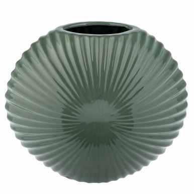 Ваза "Bright Shell (керамика), D7xH22 см зеленый в интернет гипермаркете «Планета Лета». Фото