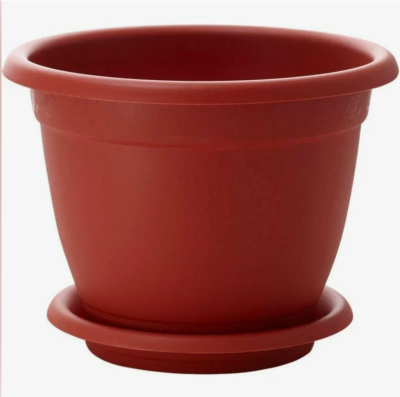 Горшок для цветов Борнео D 290 mm, 7,8л с подставкой №6 терракотовый в интернет гипермаркете «Планета Лета». Фото