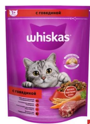 Корм сухой для кошек Whiskas, с говядиной 800 гр / Вискас с говядиной 800 гр в интернет гипермаркете «Планета Лета». Фото