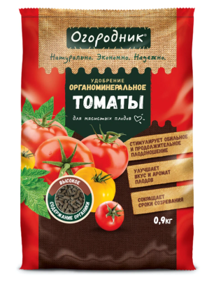 Удобрение сухое Огородник органоминеральное для томатов гранулированное 0,9 кг в интернет гипермаркете «Планета Лета». Фото