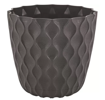 Горшок для цветов InGreen Wave с дренажной сеткой и съемным поддоном 2,5л, D175мм, горький шоколад в интернет гипермаркете «Планета Лета». Фото