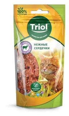 Лакомство Triol нежные сердечки из ягн. с треск. д/кош. 40г 20171018 Уценка!!! в интернет гипермаркете «Планета Лета». Фото