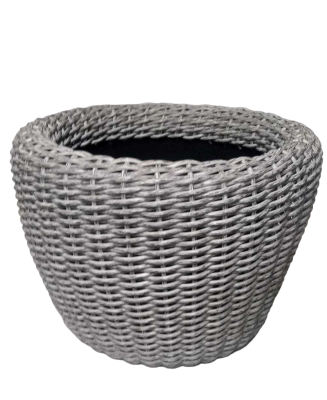 Кашпо плетеное серый d27,  h29, 16л в интернет гипермаркете «Планета Лета». Фото