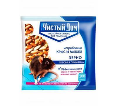 Зерновая приманка от крыс и мышей ЧИСТЫЙ ДОМ Форэт пак.200г Уценка!!! в интернет гипермаркете «Планета Лета». Фото