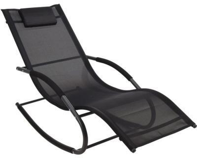 Шезлонг-качалка металл 148х63х85 см черный X82100010 в интернет гипермаркете «Планета Лета». Фото