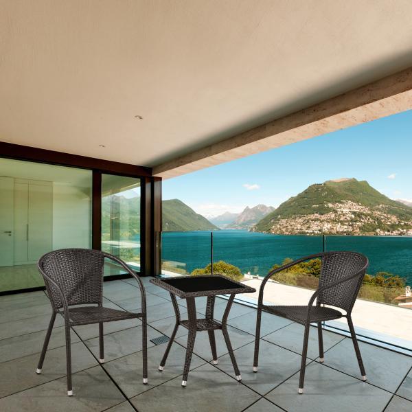 Комплект мебели 2 стула + стол кофейный T25A/Y137C-W53 Brown в интернет гипермаркете «Планета Лета». Фото