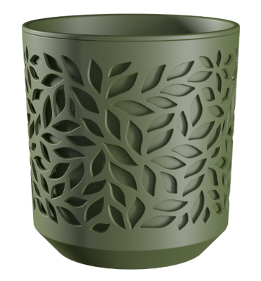 Кашпо "Leaves" (1,25л.) Цв. Оливка/Оливка (КШ-9824) в интернет гипермаркете «Планета Лета». Фото