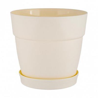 Горшок для цветов InGreen Villa de Fiori с фиксируемым поддоном 1,1л, D130мм, белоснежный жасмин в интернет гипермаркете «Планета Лета». Фото