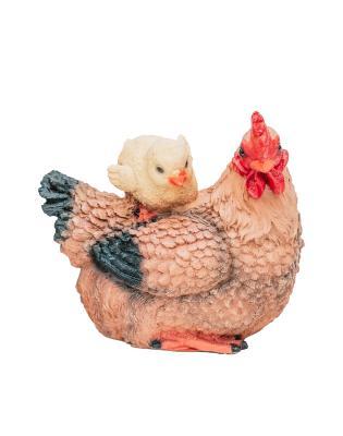 Фигура Курица Наседка с цыпленком H-25см, L-30см F1012 в интернет гипермаркете «Планета Лета». Фото
