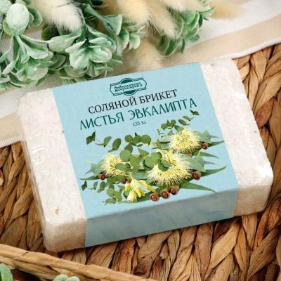 Соляной брикет с листьями эвкалипта, 1,35 кг  "Добропаровъ" 3519606 в интернет гипермаркете «Планета Лета». Фото