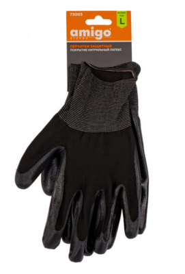 Перчатки защитные, покрытие нитрильный латекс, размер L 73003 в интернет гипермаркете «Планета Лета». Фото