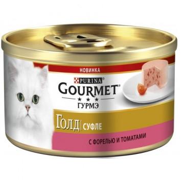 Корм GOURMET GOLD Mse Trout&Tomato 85г в интернет гипермаркете «Планета Лета». Фото