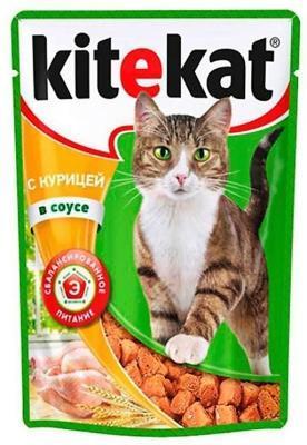 Корм Kitekat пауч курица в соусе 85г в интернет гипермаркете «Планета Лета». Фото