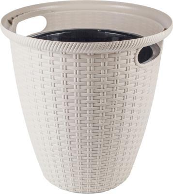 Кашпо InGreen Rattan D 328мм 20л с внутренним горшком 11 л, Сливочный в интернет гипермаркете «Планета Лета». Фото