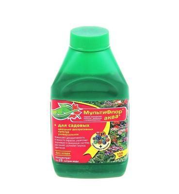 Удобрение Мультифлор Аква универс для садовых цветочно-декоративных культур 250мл Доктор Грин в интернет гипермаркете «Планета Лета». Фото Удобрение Мультифлор Аква универс для садовых цветочно-декоративных культур 250мл в интернет гипермаркете «Планета Лета». Фото