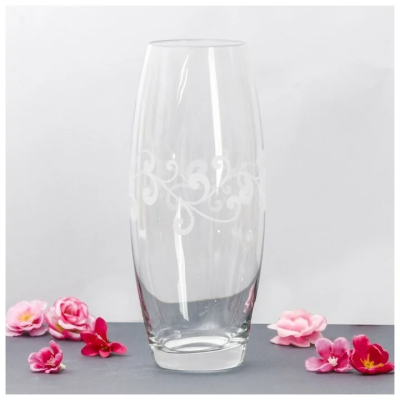 Ваза "Орнамент" (стекло), D16xH25 см в интернет гипермаркете «Планета Лета». Фото
