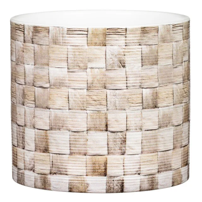 Кашпо керамическое Scheurich Palma d14 см структура дерева в интернет гипермаркете «Планета Лета». Фото