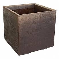 Кашпо LAMELA KARO ECO coffee квад. на колес.с дренажно-сливной сист. 40х40; h39,4см 36л кофе latte