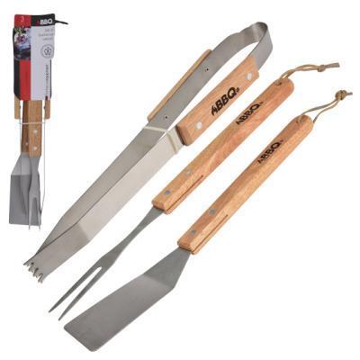 Набор инструментов для гриля 3 предмета с дерев ручкой YL7900640 в интернет гипермаркете «Планета Лета». Фото