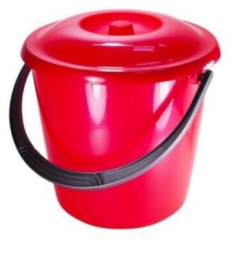 Ведро "Соло" 10л с крышкой перламутровое красное С633ККРА в интернет гипермаркете «Планета Лета». Фото