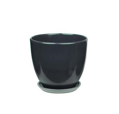 Горшок Колор Гейм серый высокий овал d18, h16см, 2,5л в интернет гипермаркете «Планета Лета». Фото