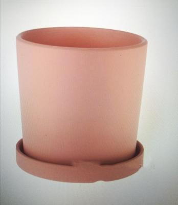 Горшок с матовым покрытием с поддоном (керамика), D14xH14 см Тиффани в интернет гипермаркете «Планета Лета». Фото