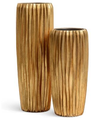 Кашпо TREEZ Effectory Metal Высокий конус Design Wave Сусальное золото в-75 см, д-34 см 10/60л TREEZ в интернет гипермаркете «Планета Лета». Фото Кашпо TREEZ Effectory Metal Высокий конус Design Wave Сусальное золото в-75 см, д-34 см 10/60л в интернет гипермаркете «Планета Лета». Фото