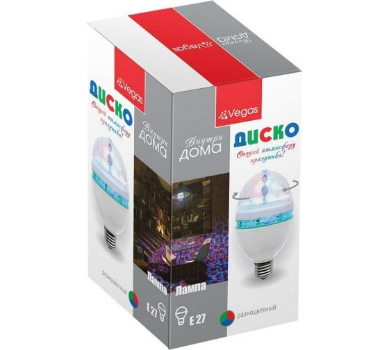 Лампа VEGAS "Диско" 3 разноцветных LED лампы цоколь Е27 220v /48/12 в интернет гипермаркете «Планета Лета». Фото