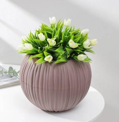 Кашпо "Сфера" (1,7 л.) Цв. Мокко (Арт. КШ-9523) в интернет гипермаркете «Планета Лета». Фото