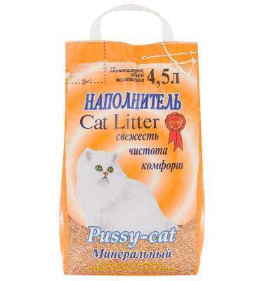Наполнитель Pussy-Cat Минеральный впитывающ 4,5 л в интернет гипермаркете «Планета Лета». Фото