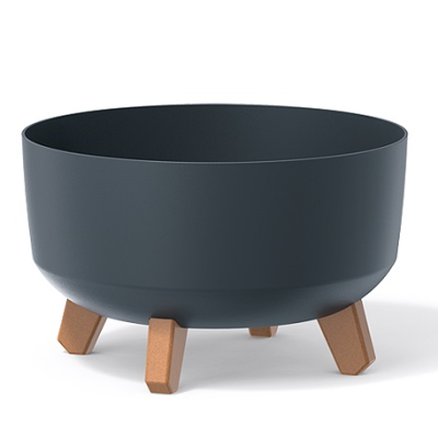 Кашпо GRACIA LOW на ножках d28.5, h17,7 см 2,5л  антрацит в интернет гипермаркете «Планета Лета». Фото