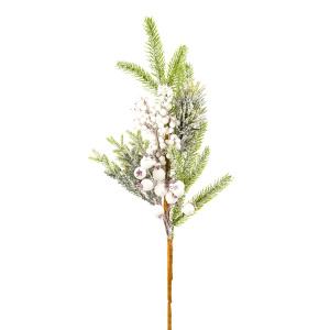Ветка ягодная искусственная (пластик), 61 см Белый   нг в интернет гипермаркете «Планета Лета». Фото