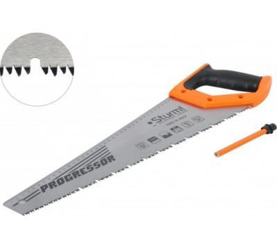 Ножовка по дереву Sturm! с КАРАНДАШОМ 450мм,7-8 зуб/1",3D ЗУБ для влажн.дер. 1060-12-4507 в интернет гипермаркете «Планета Лета». Фото