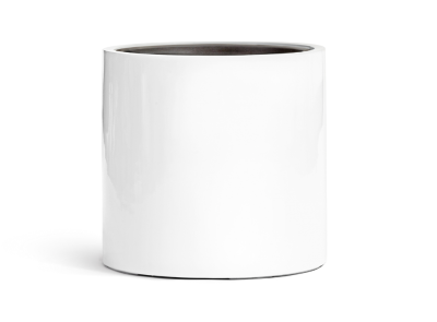 Кашпо TREEZ Effectory Gloss Цилиндр Белый глянцевый лак в-40 см, д-41 см в интернет гипермаркете «Планета Лета». Фото