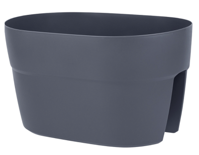 Балконный ящик на перила InGreen Villa de Fiori, двусторонний,40см,12л,фиксаторы,вулканический серый в интернет гипермаркете «Планета Лета». Фото