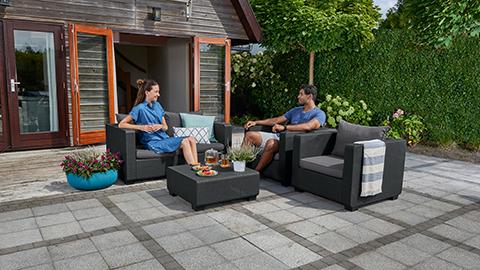 Диван Salta 2 sofa графит, капучино 17206012 в интернет гипермаркете «Планета Лета». Фото