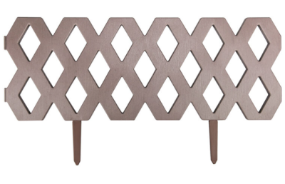 Забор Клумба, 240см, h=30 см с ножками, 4шт/уп., пластик, шоколад в интернет гипермаркете «Планета Лета». Фото