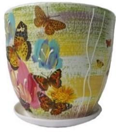 Горшок В/О "Лето-микс Бабочки" керам №3 в интернет гипермаркете «Планета Лета». Фото