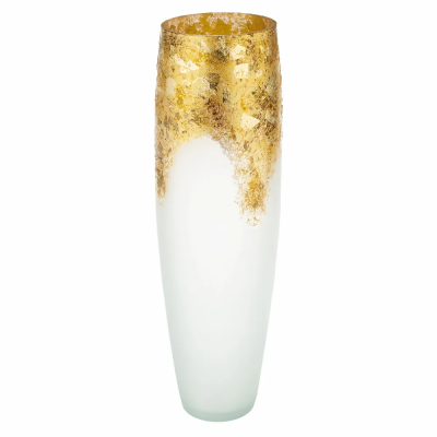 Ваза "FINO 40 Гарильяно" (стекло) D12xH40 см Золотой в интернет гипермаркете «Планета Лета». Фото