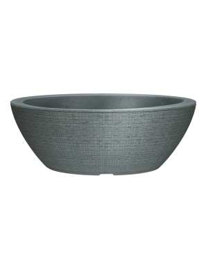 Кашпо пластик. Stony Grey d60 см 68л. серый камень (поддон d48) в интернет гипермаркете «Планета Лета». Фото