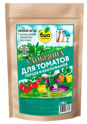 БИО-комплекс Удобрение органическое для томатов, перцев и баклажанов, ТМ Удобряша 900г в интернет гипермаркете «Планета Лета». Фото