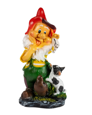 Фигура Гномик с кошечкой Н-42см F857 в интернет гипермаркете «Планета Лета». Фото