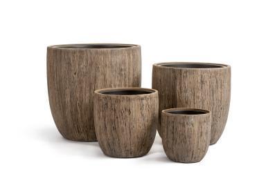 Кашпо TREEZ Effectory Wood округлый конус светлый дуб в-29 см, д-30 см в интернет гипермаркете «Планета Лета». Фото