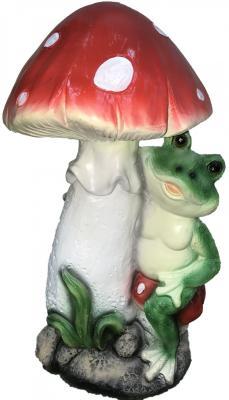 Фигура Лягушка сидит на мухоморе H-41, L-34см в интернет гипермаркете «Планета Лета». Фото
