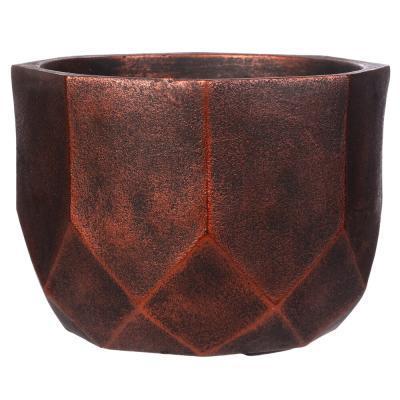 Кашпо IDEALIST Геометри Круглое, файберстоун, бронза, D37 H27 cm в интернет гипермаркете «Планета Лета». Фото