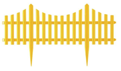 Ограждение садовое пласт `Модерн` 300 см х 35 см желтое в интернет гипермаркете «Планета Лета». Фото