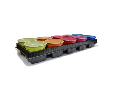 Набор для рассады v10.10 Rainbow (10 горшков 10,5*8 см+подставка) в интернет гипермаркете «Планета Лета». Фото